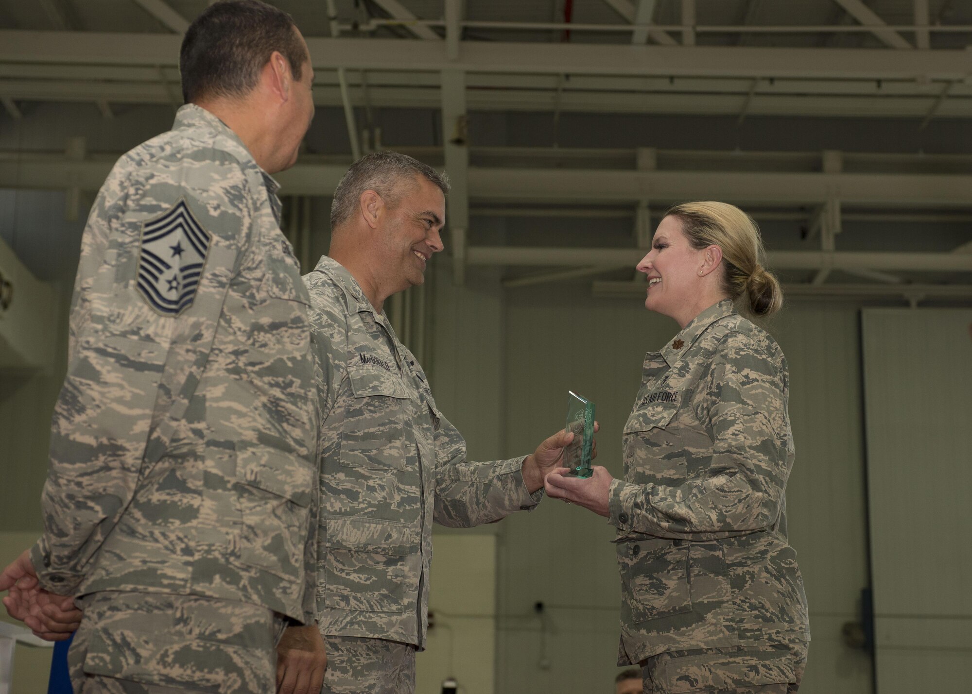 The 162nd Wing of the Arizona Air National Guard recognized its annual award winners from 2016 in a ceremony at the Tucson International Airport April 2. The ceremony recognized outstanding individuals and teams that contributed to the state and nation. (U.S.Air National Guard photo by Staff Sgt. Gregory Ferreira)
