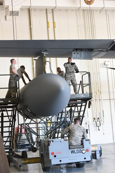 193rd Special Operations Maintenance Squadron Airmen reattach an antenna pod to one the 193rd Special Operations Wing’s EC-130 J Commando Solo aircraft, in a hanger, Middletown, Pennsylvania, April 5, 2017. The antennas are needed to broadcast FM, TV, and military communications bands in order for the unit to perform their Military Information Support Operations and civil affairs mission. The unit’s mission dates back to the mid-1960s with an EC-121 Coronet solo aircraft. (U.S. Air National Guard Photo by Master Sgt. Culeen Shaffer/Released)