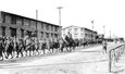 Soldiers train at Camp Meade during the outbreak of World War I in 1917. Many of these structures are still standing at what is now Fort Meade.