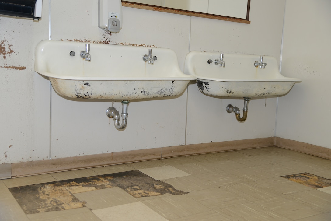 The girls' bathroom at Branch Elementary. (U.S. Air Force photo by Christopher Ball)
