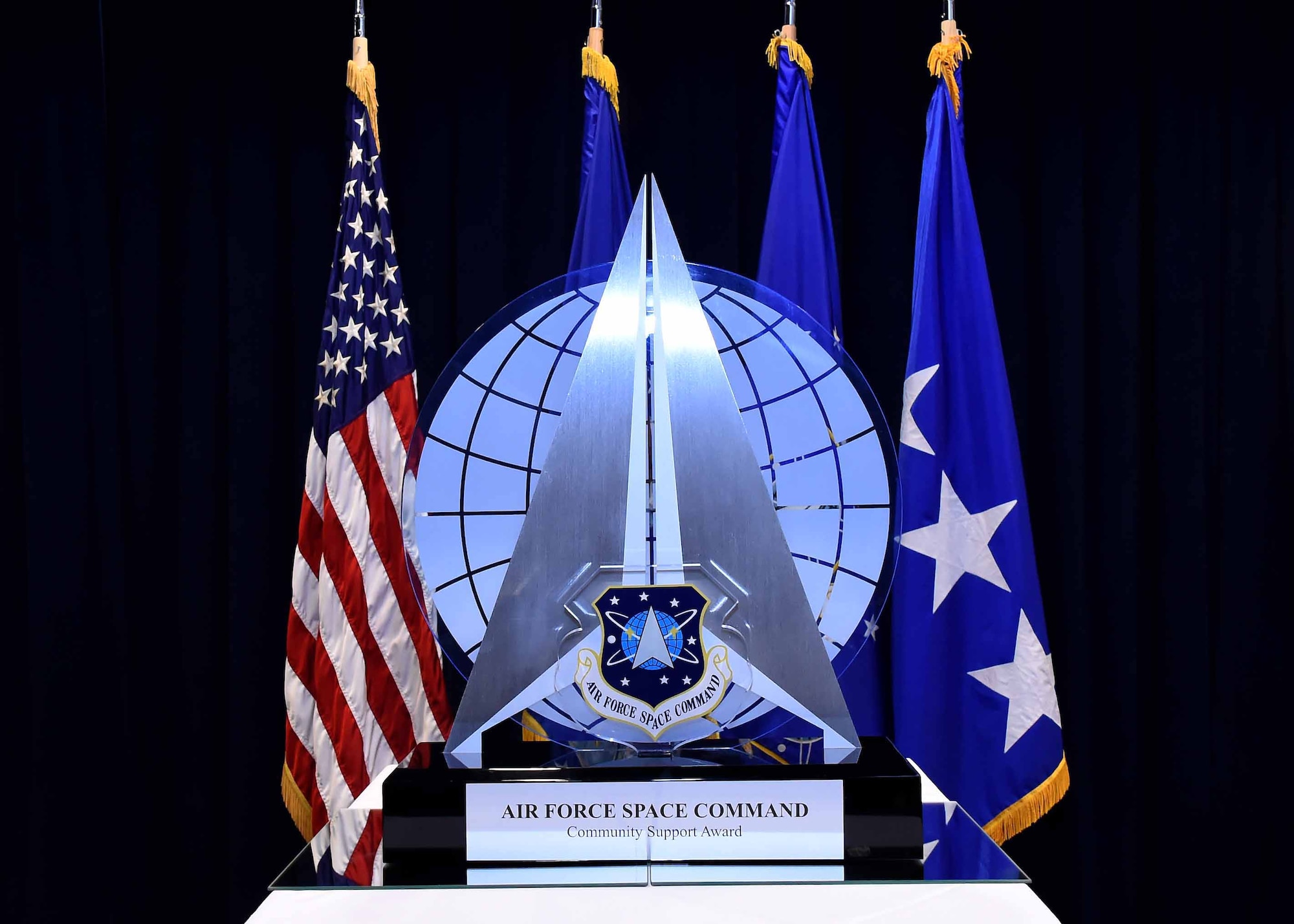 The South Bay Association of Chambers of Commerce was named the recipient of the 2016 Air Force Space Command Community Support Award for their outstanding support to the mission and personnel of SMC and Los Angeles Air Force Base during a ceremony in El Segundo, Calif., Feb. 15, 2017.   (U.S. Air Force photo by Sarah Corrice)