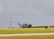 The RQ-4 Global Hawk takes off from Andersen Air Force Base, Guam, Oct. 7, 2010. The Global Hawk's mission is to provide a broad spectrum of intelligence, surveillance and reconnaissance collection capability to support joint combatant forces in worldwide peacetime, contingency and wartime operations. (U.S. Air Force photo/ Senior Airman Nichelle Anderson)  

