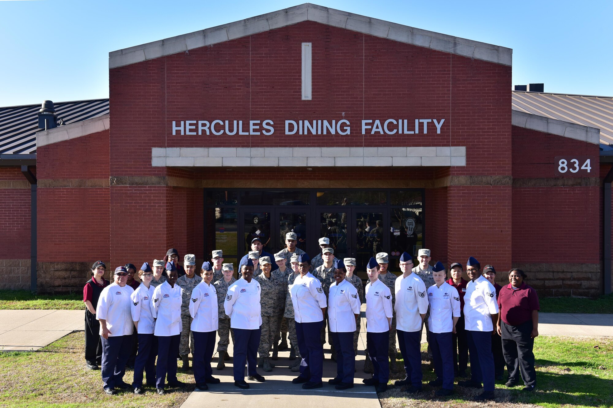 Hercules Dining Facility staff won the 2017 U.S. Air Force Hennessy award against five Major Command-nominated bases March 24, 2017, at Little Rock Air Force Base, Ark. The John L. Hennessy trophy is an annual award presented to the best food service program in the U.S.  Air Force across the globe. The Hennessy award is based on the entire scope of an installation's food service program. (U.S. Air Force photo by Staff Sgt. Jeremy McGuffin)
