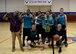 The 97th Logistics Readiness Squadron team poses for a photo after winning the 2017 Altus Air Force Base Basketball championship, April 4, 2017, at Altus Air Force Base, Oklahoma. The Fitness Center offers several sports throughout the year as a way to support Airmen morale and comradery. (U.S. Air Force Photo by Airman 1st Class Jackson N. Haddon/Released).