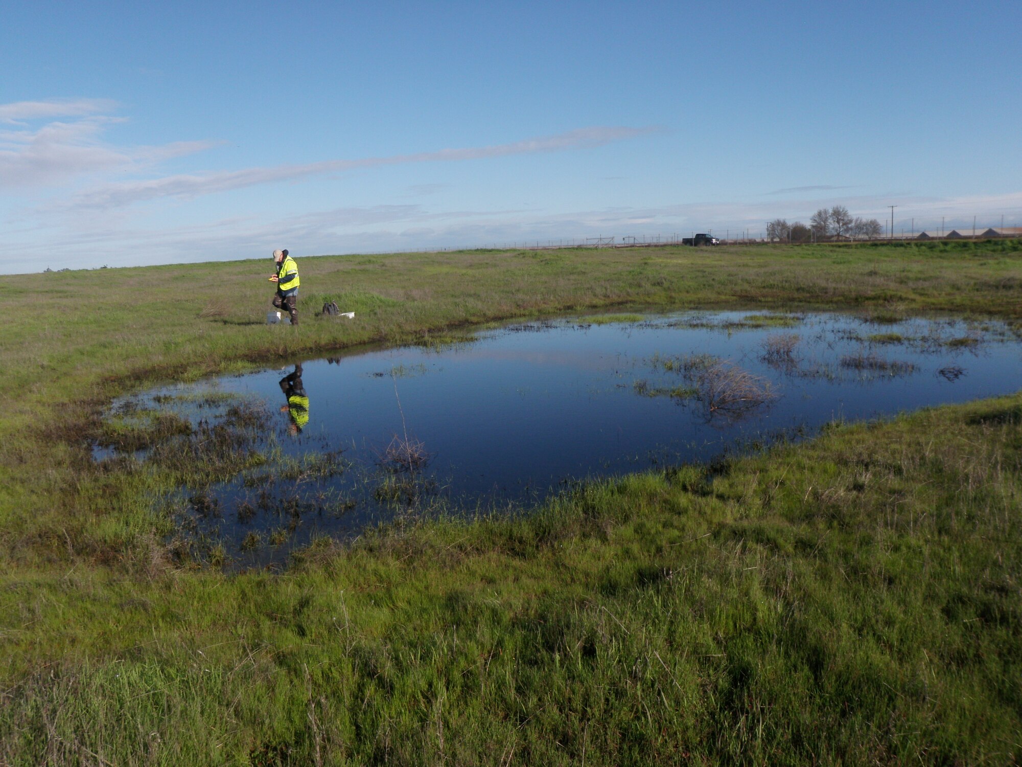 The Air Force Civil Engineer Center, responsible for the environmental restoration at the now-closed Castle Air Force Base, will successfully conclude ecological monitoring moving one step closer to cleanup.  Ecological monitoring in 2008 and 2016 showed no evidence that soil contamination at the former Castle impacted ecological sites such as wetlands and vernal pools. (U.S. Air Force photo/Scott Johnston)