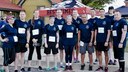 Members of the 14th Medical Group pose for a photo after participating in the Spring Pilgrimage Kickoff 5K and Half Marathon April 1, 2017 in Columbus, Mississippi. Eleven of the 12 14th MDG participants ran the half marathon. 

