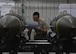 U.S. Air Force Staff Sgt. Amanda Clare, an ammo Airman assigned to the 379th Expeditionary Maintenance Squadron, connects a fin kit to a fuse on a guided bomb unit-31 at Al Udeid Air Base, Qatar, April 6, 2017. The ammo Airmen at Al Udeid work around the clock to provide bombs and munitions used to support combat operations across the U.S. Central Command area of responsibility. (U.S. Air Force photo by Staff Sergeant Miles Wilson)