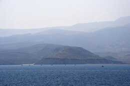 Amphibious assault vehicles assigned to the 24th Marine Expeditionary Unit approach the beach to begin the exercise Alligator Dagger 2017 after departing the U.S. 5th Fleet area of operations from the amphibious dock landing ship USS Carter Hall (LSD 50). Alligator Dagger 17 provides an opportunity to enhance multilateral capabilities in critical mission sets inherent to the U.S. Navy-Marine Corps, as well as partners and allies in the region. (U.S. Navy photo by Mass Communication Specialist 1st Class Darren M. Moore)