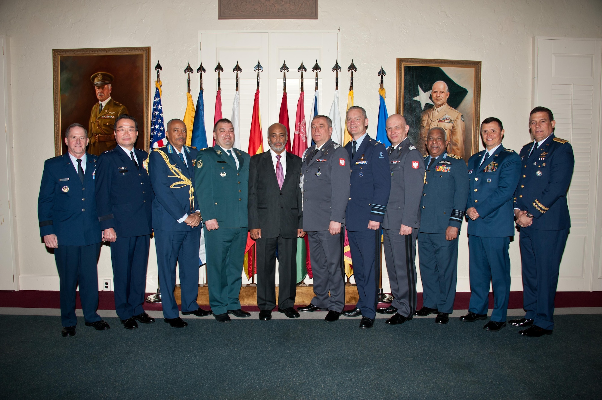 Air Force Chief of Staff Gen. David L. Goldfein honors international Air Chiefs inducted into the Air University International Honor Roll, April 7, 2017. The officers inducted during today’s ceremony were honored with a plaque in the International Officer School’s Honor Roll Room. (US Air Force photo by Melanie Rodgers Cox)