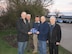 Col. David Berg, 55th Wing vice commander, presents a U.S. flag to a group of locals to be placed at the former runway at
U.S. Army Air Forces station 131 in Nuthampstead, England. The abandoned airfield was home to the 55th Pursuit Group during World War II. (Courtesyphoto)
