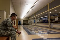 US Army Reserve Sgt. Michael Chamberlain, a psychological operations specialist with the 325th Tactical Psychological Operations Company (Airborne), 2nd Psychological Operations Group, waits at the Fort McCoy, Wis. Central Issue Facility to receive individual equipment in preparation for training and qualification during Operation Cold Steel, April 03, 2017. The 2nd Psychological Operations Group combines regional and trans-regional expertise, political-military awareness and cross-cultural communication skills to conduct and support civil-military operations for conventional and special operations forces. Operation Cold Steel is the U.S. Army Reserve’s crew-served weapons qualification and validation exercise to ensure that America’s Army Reserve units and Soldiers are trained and ready to deploy on short-notice and bring combat-ready, lethal firepower in support of the Army and our joint partners anywhere in the world. (U.S. Army Reserve photo by Spc. Jeremiah Woods, 358th Public Affairs Detachment / Released)