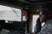US Army 1st Lt. Edward Manibusan, a human resources officer with the 364th Civil Affairs Brigade, 351st Civil Affairs Command, communicates with the range tower during a firing exercise as part of Operation Cold Steel at Fort McCoy, Wis., on April 02, 2017. The 351st CACOM is responsible for strategic operations through tactical civil affairs support across the U.S. Pacific Command area of responsibility. Operation Cold Steel is the U.S. Army Reserve’s crew-served weapons qualification and validation exercise to ensure that America’s Army Reserve units and Soldiers are trained and ready to deploy on short-notice and bring combat-ready, lethal firepower in support of the Army and our joint partners anywhere in the world. (U.S. Army Reserve photo by Spc. Jeremiah Woods, 358th Public Affairs Detachment / Released)