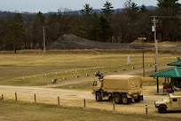 Tactical Vehicles, mounted with crew-served weapons, are lined up in preparation Operation Cold Steel final qualification on range 2 of Fort McCoy, Wis., April 2, 2017. Operation Cold Steel is the U.S. Army Reserve’s crew-served weapons qualification and validation exercise to ensure that America’s Army Reserve units and Soldiers are trained and ready to deploy on short-notice and bring combat-ready, lethal firepower in support of the Army and our joint partners anywhere in the world. (U.S. Army Reserve photo by Spc. Jeremiah Woods, 358th Public Affairs Detachment / Released)