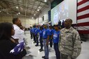 Newest members of the Air Force Reserve program lead by Master Sgt Carl Vandiver, recite the Airman’s Creed during a retirement ceremony honoring Chief Master Sgt Lyndon Tubbs, 94th Airlift Wing command chief, at Dobbins Air Reserve Base, Ga. April 2, 2017. (U.S. Air Force photo/Don Peek)