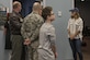 U.S. Air Force Col. Todd Robbins, the 354th Fighter Wing (FW) vice commander, and Chief Master Sgt. Brent Sheehan, the 354th FW command chief, meet with Cassadee Pope April 8, 2017, at the USO on Eielson Air Force Base, Alaska. Robbins and Sheehan talked to Pope about the new Eielson USO facility, and the positive contributions it has made to the Iceman team and their family members. (U.S. Air Force photo by Airman 1st Class Cassandra Whitman)