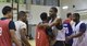 Members of the 1st Special Operations Medical Group and 1st Special Operations Civil Engineer Squadron basketball teams shake hands after the intramural basketball championship at the Aderholt Fitness Center on Hurlburt Field, Fla., April 6, 2017. The 1st SOCES bested the 1st SOMDG by the score of 49 to 43. (U.S. Air Force photo by Airman 1st Class Joseph Pick)
