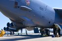 Barry Regula, 93rd Bomb Squadron honorary commander, steps off of a B-52 Stratofortress after his flight April 7, 2017 at Barksdale Air Force Base, La. Regula, who is also the General Manager of the Margaritaville Resort and Casino, Bossier City, La., took the flight to get a first-hand experience of what the B-52 aircrew complete their mission. (U.S. Air Force photo by Master Sgt. Dachelle Melville/Released)