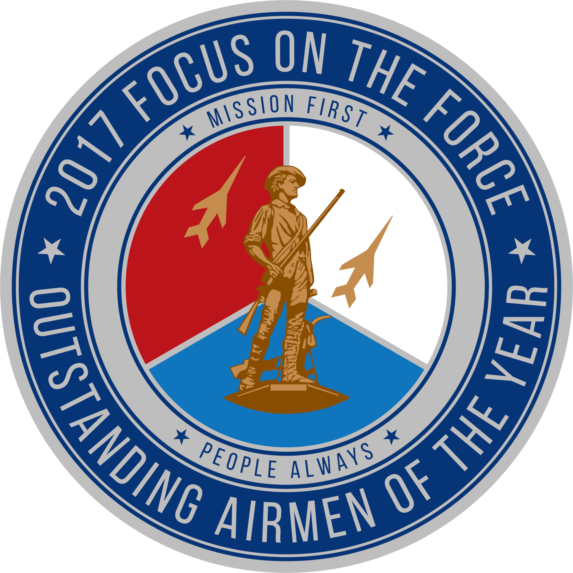 Official seal for the Air National Guard's 2017 Focus on the Force Week, a week-long event celebrating the contributions and excellence of the ANG enlisted corps. (Air National Guard illustration by Tech. Sgt. Jessica Wolter)