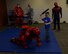 Airmen from the 28th Security Forces Squadron let children fight them with a foam baton during the Kid’s Deployment Line at the deployment center on Ellsworth Air Force Base, S.D., April 8, 2017. The event was part of the Month of the Military Child, a Department of Defense initiative dedicated to recognizing and giving thanks to the children of U.S. military members for their courage and support. (U.S. Air Force photo by Airman Nicolas Z. Erwin)