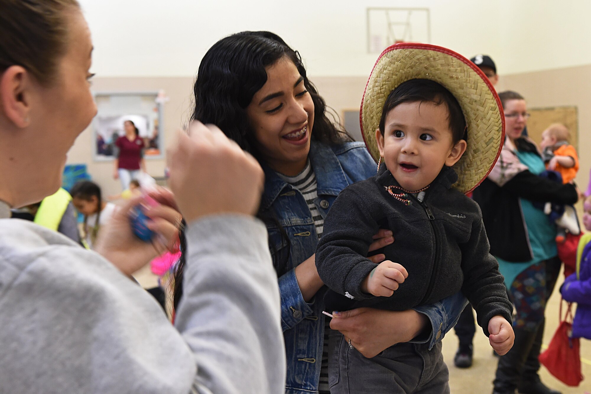 Sebastian Zepeda, 1, participates in a game at the Month of the Military Child Kick-Off Celebration at the Illa School Age Center at Joint Base Elmendorf-Richardson, Alaska, March 31, 2017. The Month of the Military Child honors the important role military children play in the armed forces community. 