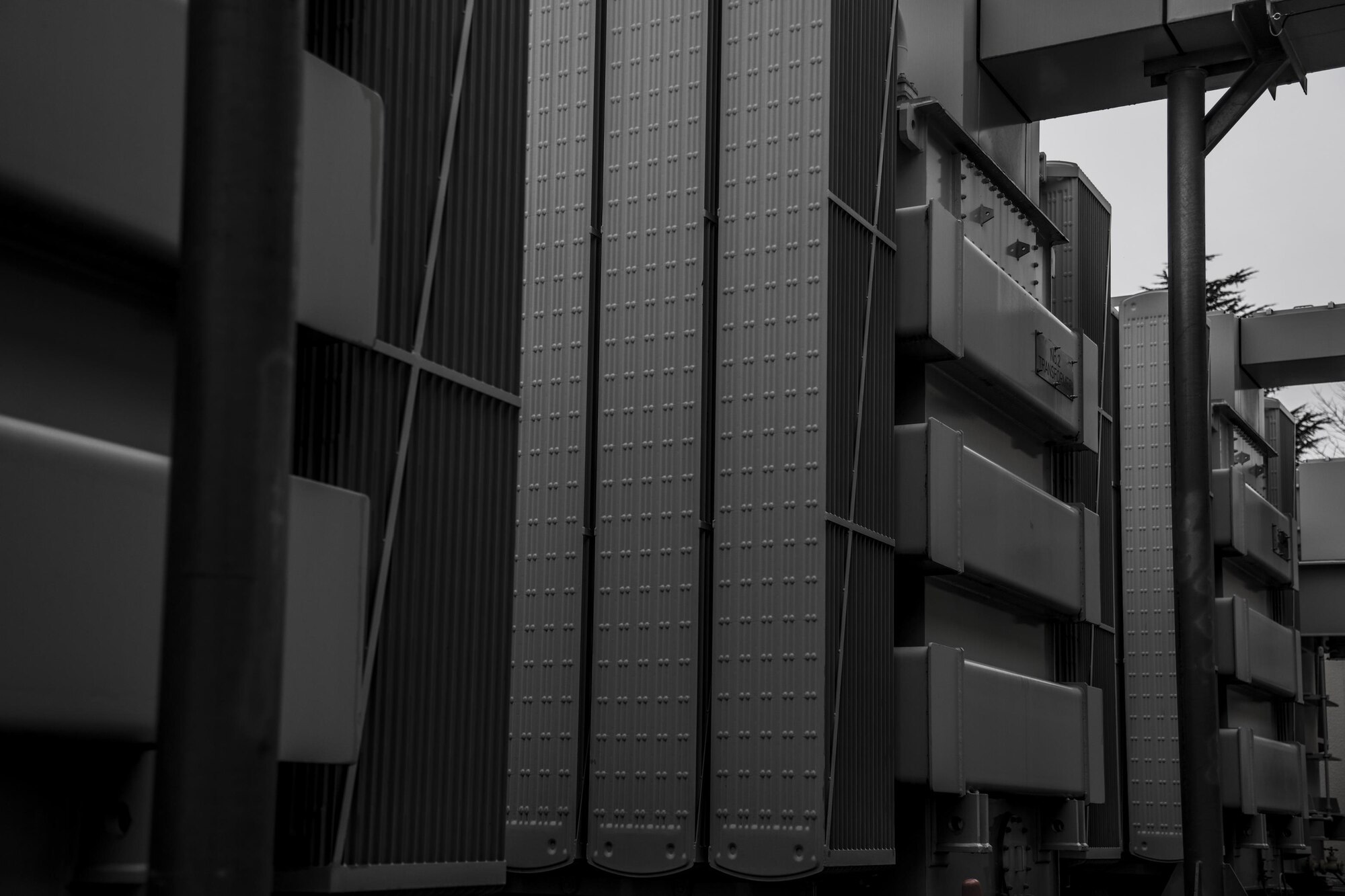 Transformers sit in the West Substation at Yokota Air Base, Japan, April 8, 2017. The four transformers in the West Substation convert high voltage to low and distribute power to the main and west side of the base. (U.S. Air Force photo by Machiko Arita)