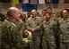 Gen. Stephen W. Wilson, Vice Chief of Staff of the U.S. Air Force, talks with Airmen from a 386th Air Expeditionary Wing aircraft maintenance unit at an undisclosed location in Southwest Asia April 9, 2017. After their all call, Wilson and Chief Master Sergeant of the Air Force Kaleth O. Wright visited several units around base to interact with Airmen in their workplace. (U.S. Air Force photo/Staff Sgt. Andrew Park)