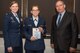 Lt. Col. Lizabeth Wenzel, commander of the Air Force ROTC Detachment 415 at the University of Minnesota, and retired Air Force Lt. Gen. David Deptula, dean of the Mitchell Institute for Aerospace Power Studies, present Senior Airman Hannah Keaton, an Intel Specialist with the 934th Operations Support Squadron, the Outstanding Airman of the Year Award
 at the Air Force Association’s 2017 Awards Dinner sponsored by the General E. W. Rawlings Chapter, April 7 at the Town & Country Club in St. Paul, Minn. (U.S. Air Force photo by Master Sgt. Eric Amidon)