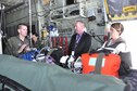 Senior Master Sgt. Gary Taiclet, the 34th Aeromedical Evacuation Squadron operations superintendent, explains how he customizes the interior of a C-130 Hercules to accommodate life-saving medical equipment for evacuations of patients to community leaders during the Partners in Leadership visit at Peterson Air Force Base, Colo., March 23, 2017. The Partners in Leadership program is designed to grow and reinforce existing relations between leaders within the local community and the 302nd Airlift Wing and to further educate community leaders on the many Air Force Reserve missions performed in the Pikes Peak region. (U.S. Air Force photo/Staff Sgt. Frank Casciotta)