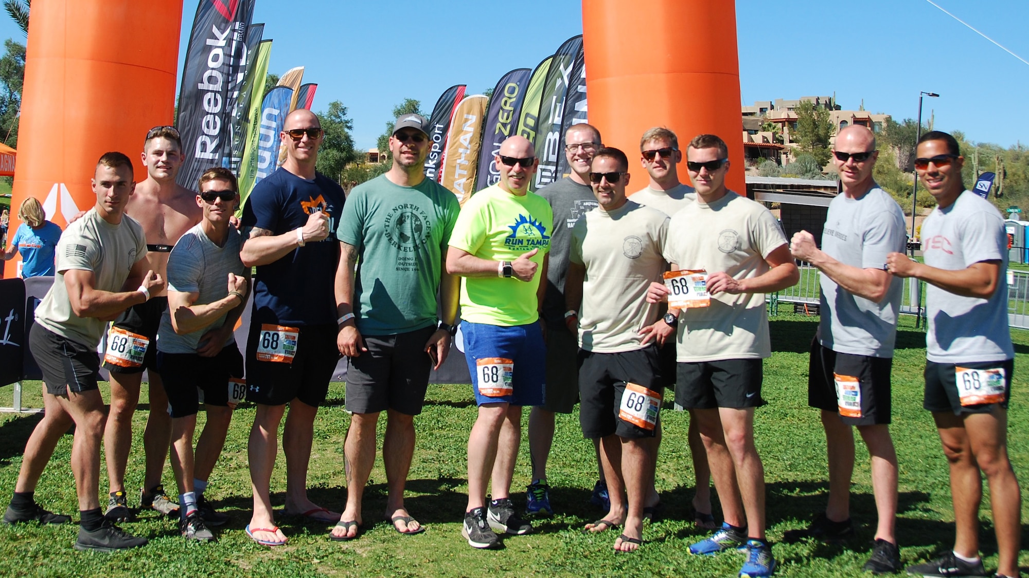 Airmen from the 58th Maintenance Squadron take time to pose for a photo after completing the Ragnar Del Sol relay race in Arizona, March 11. The race went for 200 miles and more than 24 hours.