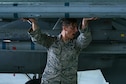 U.S. Air Force Staff Sgt. Anthony Cicchino, 20th Aircraft Maintenance Squadron weapons load crew chief, ensures an AIM-120 advanced medium-range air-to-air missile is fully seated after it is loaded onto an F-16CM Fighting Falcon at Shaw Air Force Base, S.C., April 3, 2017. The munition is moved using a MJ-1 Lift Truck, or bomb loader, which is used to load munitions too heavy for Airmen to load by hand. (U.S. Air Force photo by Airman 1st Class Kathryn R.C. Reaves)