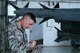U.S. Air Force Airman 1st Class James Armeni, 20th Aircraft Maintenance 
Squadron weapons load crew member, documents munitions loaded onto an F-16CM Fighting Falcon at Shaw Air Force Base, S.C., April 3, 2017. During the load crew competition, the two teams loaded a GBU-12 Paveway II laser-guided bomb, AIM-120 advanced medium-range air-to-air missile, and AIM-9X Sidewinder missile onto F-16s. (U.S. Air Force photo by Airman 1st Class Kathryn R.C. Reaves)