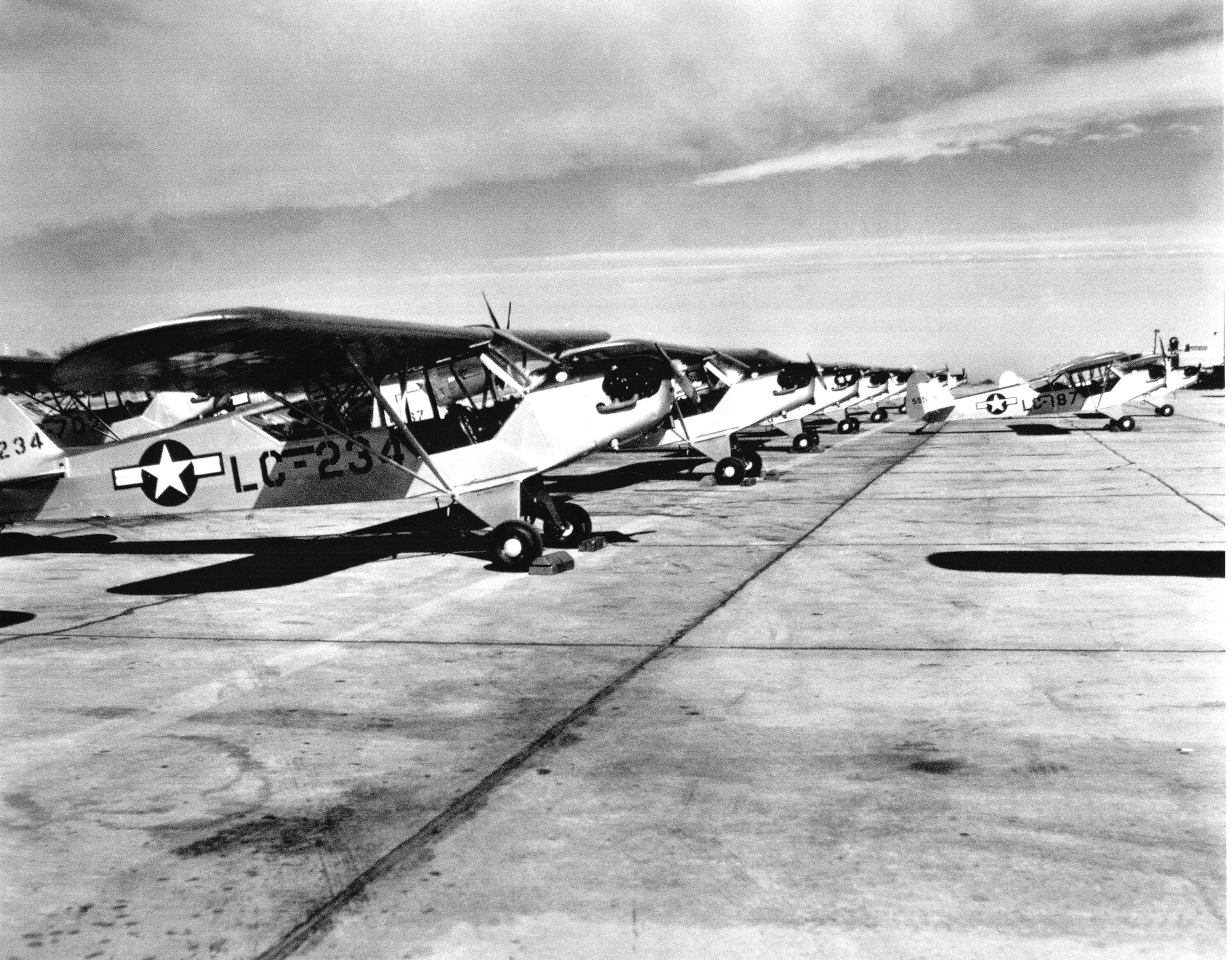 Between January 1947 and June 1953, 241 L-4s were processed through the maintenance lines in Oklahoma City at Tinker. (Photo courtesy of Tinker History Office)