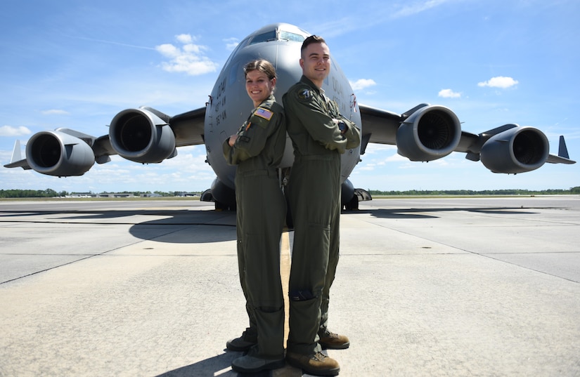 1st Lt. Kristina Whiteman, 14th Airlift Squadron, 437th Airlift Wing, liaison officer and her brother Capt. Gary Whiteman, 14th AS C-Flight assistant flight commander, are C-17 Globemaster III pilots at Joint Base Charleston. The Whitemans are from Scottsdale, Arizona and are graduates of the U.S. Air Force Academy.
