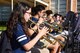 The Green Acres Middle School band performs the national anthem during Purple-Up Day in Bossier City, La., April 7, 2017. Senators, school superintendents, congressmen, and base personnel attended to show their appreciation to the military child. (U.S. Air Force photo/Senior Airman Luke Hill)