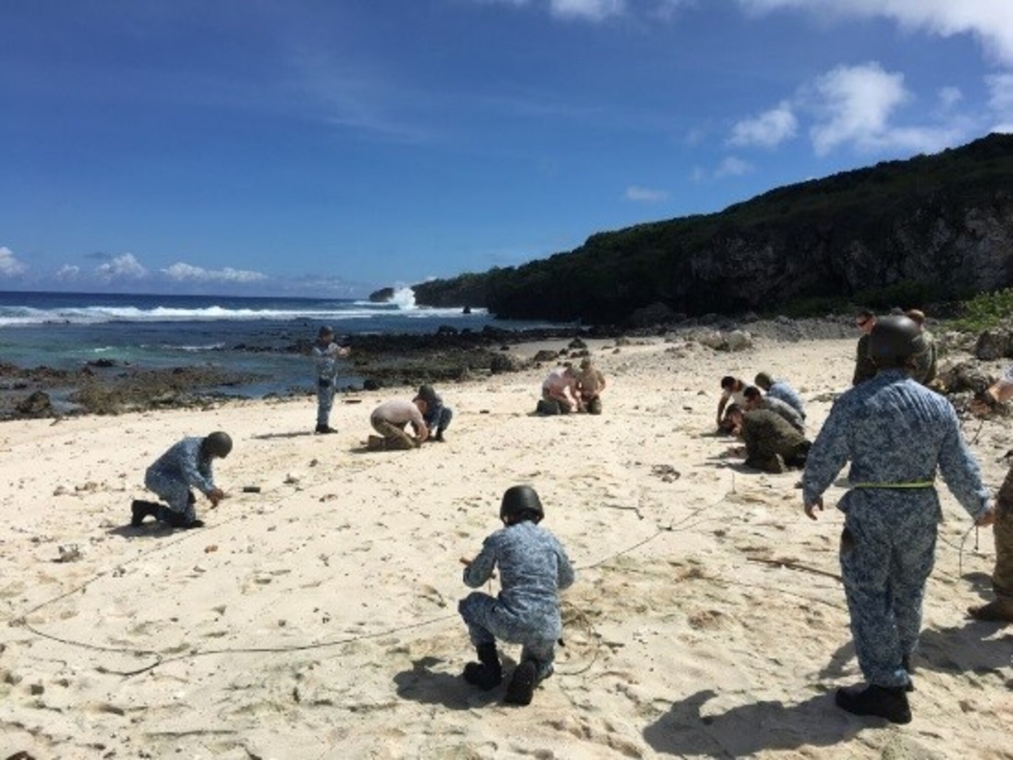 Airmen from the Republic of Singapore Air Force conduct demolition training Feb. 10, 2017, on Andersen Air Force Base, Guam. The 554th RED HORSE Squadron hosted a training exchange at the Pacific Air Forces’ Regional Training Center Feb. 8-15, at Northwest Field on Andersen AFB. (Courtesy photo)