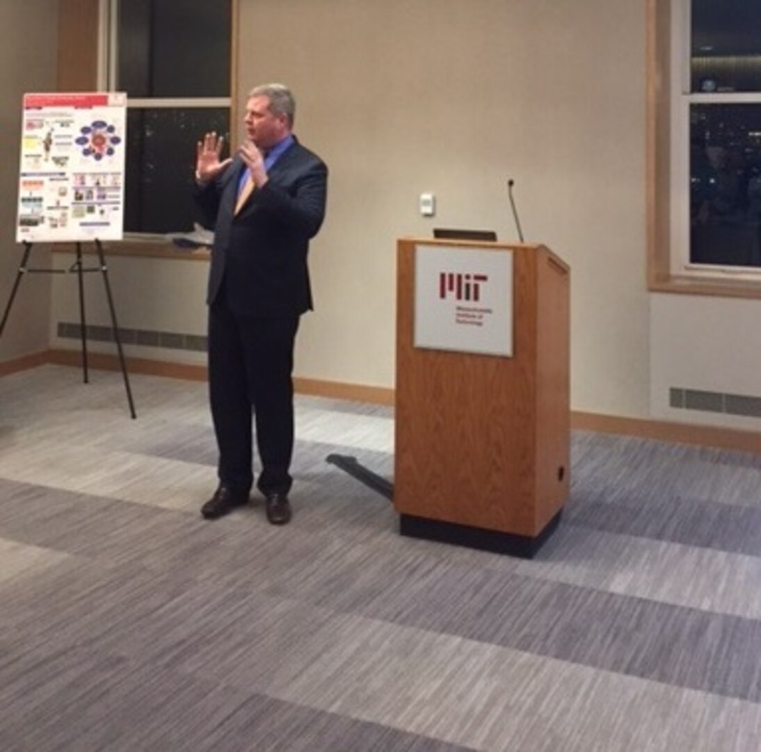 Principal Deputy Director Dr. Jerry McGinn addresses the AFFOA team the evening before the institute announcement.