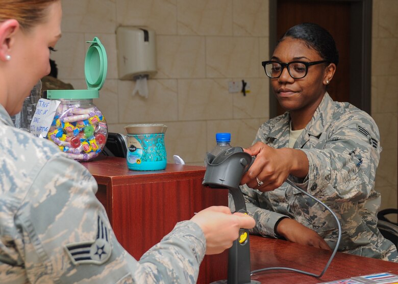 This week's Rock Solid Warrior is Senior Airman Aubria Wilkerson, a 386th Expeditionary Force Support Squadron services journeyman. She is deployed from Beale Air Force Base, Calif. (U.S. Air Force photo/Tech. Sgt. Kenneth McCann)