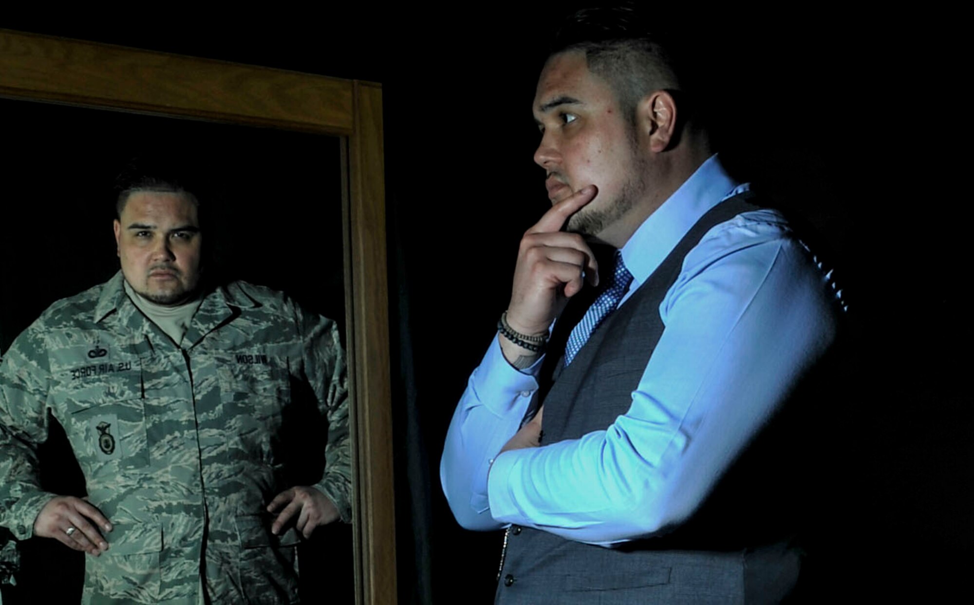 Chris Wilson, 100th Air Refueling Wing Information Security specialist, poses for a photograph April 7, 2017, on RAF Mildenhall, England. Wilson served as an active-duty security forces Airman until he was medically retired due to injuries caused by a drunk driver. (U.S. Air Force photo by Airman 1st Class Tenley Long)