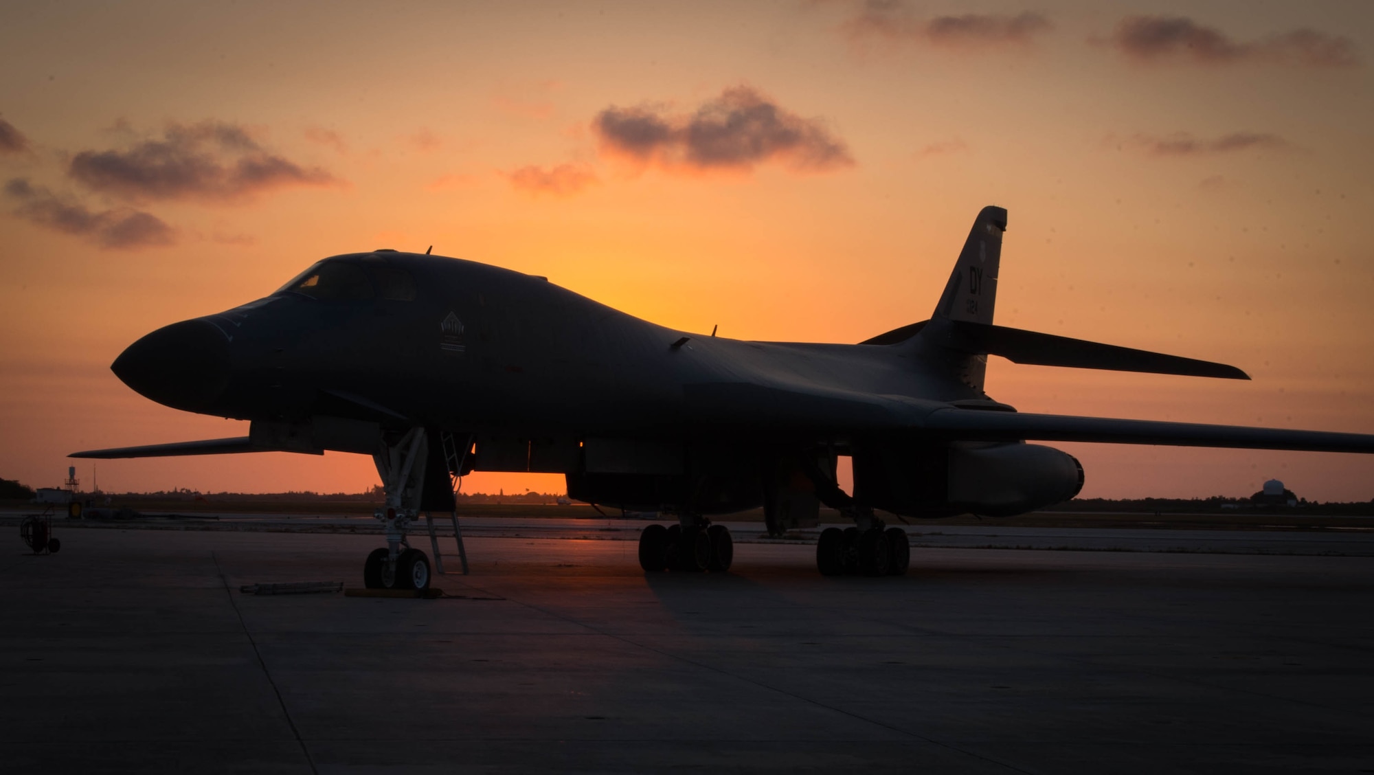 A B-1 Lancer waits for its aircrew at Boca Chica Field at Naval Air Station, Key West Fla., flightline for its role in the Joint Interagency Task Force South mission March 23, 2017. Airmen from the 489th Bombardment Group and the 7th Bomb Wing supported the Drug Enforcement Agency, FBI, Coast Guard and other government agencies in the fight against illicit drugs. (U.S. Air Force photo by Staff Sgt. Jason McCasland/released)