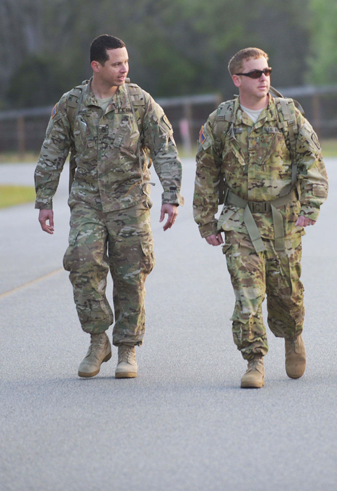 The Robins Air Force Base Fitness Center sponsored a 10-Mile Ruck Run on March 24, 2017. Today's ruck run was one of many military-centric events the Fitness Center offers. Participants wore ruck sacks weighing at least 35 pounds while trying to manage a 10-mile cross country course as fast as possible.  (U.S. Air Force photos/RAYMOND CRAYTON, JR.)
