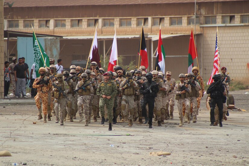 U.S. and Gulf Cooperation Council forces conduct the culminating field-training event of Eagle Resolve 2017, in Kuwait’s Shuwaikh Port, April 6, 2017. Eagle Resolve is the premier multinational exercise in the Gulf region. (U.S. Army photo by Staff Sgt. Francis O'Brien)