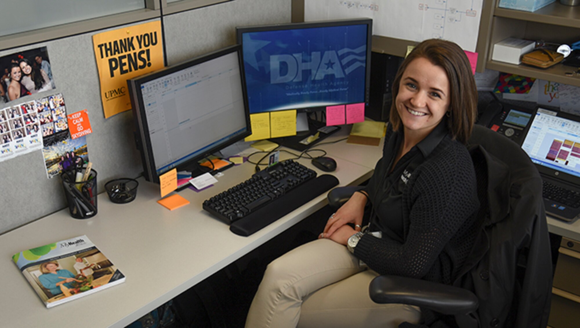 Jessica Thomas, 92nd Medical Group health coach, helps clients navigate five areas of wellness' physical activity, weight management, stress management, tabacco cessation and nutrition. 