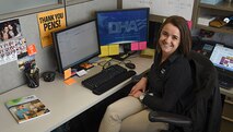 Jessica Thomas, 92nd Medical Group health coach, helps clients navigate five areas of wellness' physical activity, weight management, stress management, tabacco cessation and nutrition. 
