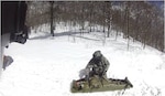 Staff Sgt. Giovanni DeZuani, a flight paramedic with the
1/230th Assault Helicopter Battalion, prepares a sick individual
to be hoisted on board one of the unit’s medical evacuation
helicopters on April 7, 2017. The individual was rescued from the
Silers Bald Shelter in the Great Smoky Mountains.
