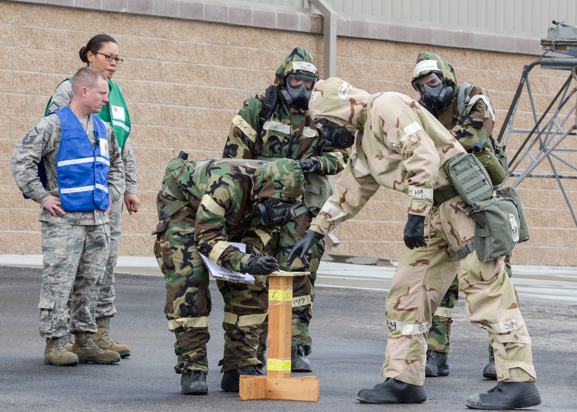 Members of the 366th Logistics Readiness Squadron participate in a squadron wide exercise Feb. 28, 2017, at Mountain Home Air Force Base, Idaho. The exercise focused on readiness for a deployment or in the event of a crisis. Unit Command and Control Systems are an integral part of informing commanders which units are prepared for deployment. (U.S. Air Force photo by Airman Jeremy D. Wolff/Released)