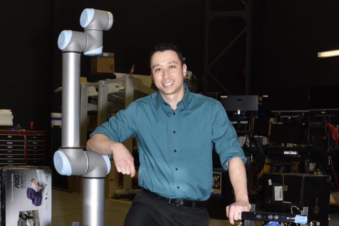 Dr. James Hing founded the Robotics Intelligence Systems Engineering laboratory in 2014. The RISE lab mission is to develop autonomous robotics and intelligent systems solutions for the Aircraft Launch and Recovery Equipment & Support Equipment  world. Navy photo by Sherry Jacob