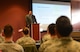 Brian Lewis, an advocacy board member for Protect Our Airmen and a sexual assault survivor, spoke at the Deployment Center as a part of Sexual Assault Awareness and Prevention Month in at Ellsworth Air Force Base, S.D., April 11, 2017. Lewis spoke on the importance of acknowledging male sexual assault victims as well as highlighting the avenues of support victims have. (U.S. Air Force photo by Airman 1st Class Donald C. Knechtel)