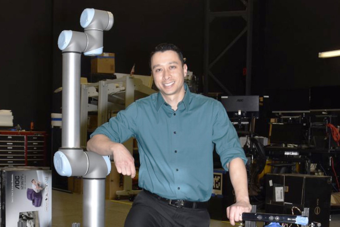 Dr. James Hing founded the Robotics Intelligence Systems Engineering laboratory in 2014. The RISE lab mission is to develop autonomous robotics and intelligent systems solutions for the Aircraft Launch and Recovery Equipment & Support Equipment  world. Navy photo by Sherry Jacob