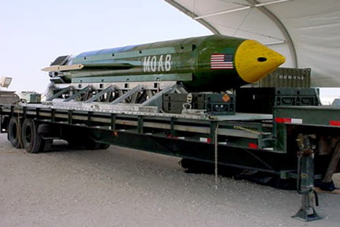 The GBU-43/B Massive Ordnance Air Blast bomb. The MOAB is also called “The Mother of all Bombs” by scientists and the community alike. Courtesy photo