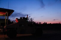 U.S. Army Reserve Soldiers with the 208th Transportation Company, 79th Sustainment Support Command, waits as the sun sets to start basic night live-fire during Operation Cold Steel at Fort McCoy, Wis., April 11, 2017. Operation Cold Steel is the U.S. Army Reserve's crew-served weapons qualification and validation exercise to ensure that America's Army Reserve units and Soldiers are trained and ready to deploy on short-notice and bring combat-ready and lethal firepower in support of the Army and our joint partners anywhere in the world. (U.S. Army Reserve photo by Staff Sgt. Debralee Best, 84th Training Command)